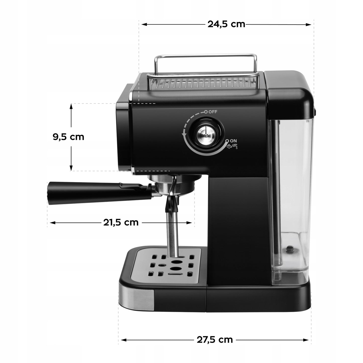 Espresso kavos aparatas Vertenz Puro 40 – 20 barų slėgis, 1350W, Thermoblock, 1.5L, profesionalus kapučinatorius