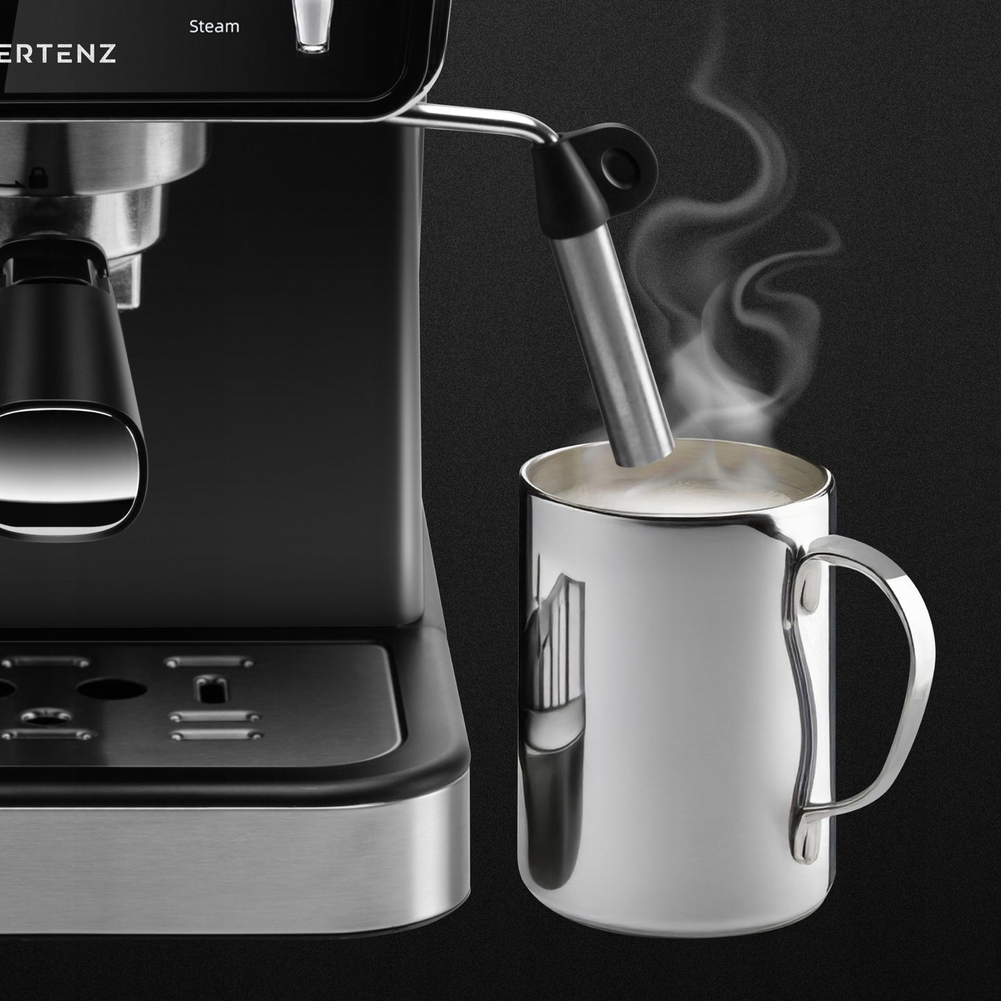 Espresso kavos aparatas Vertenz Puro 40 – 20 barų slėgis, 1350W, Thermoblock, 1.5L, profesionalus kapučinatorius