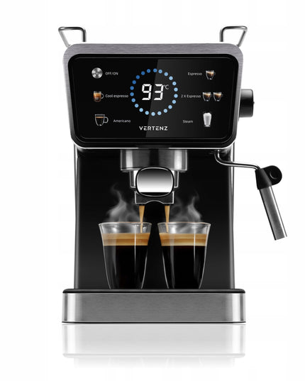 Espresso kavos aparatas Vertenz Puro 40 – 20 barų slėgis, 1350W, Thermoblock, 1.5L, profesionalus kapučinatorius