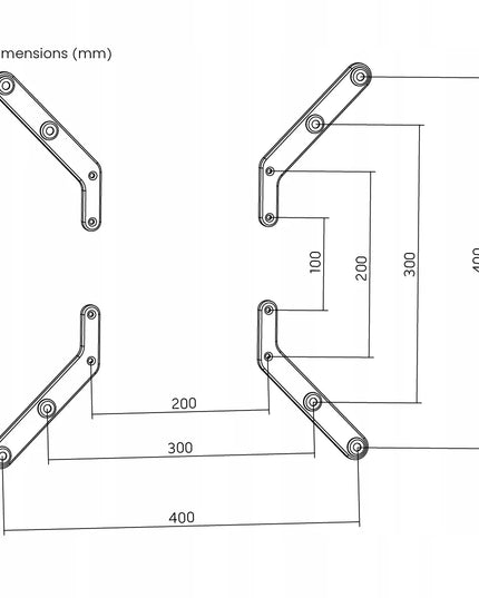 VESA 400x400 adapteris 32-55 colių LCD LED monitorių ir televizorių laikikliams