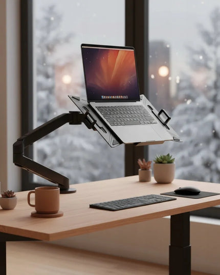 VESA nešiojamojo kompiuterio laikiklis Spacetronik SPB015 12–18″ plieninis juodas 9 kg