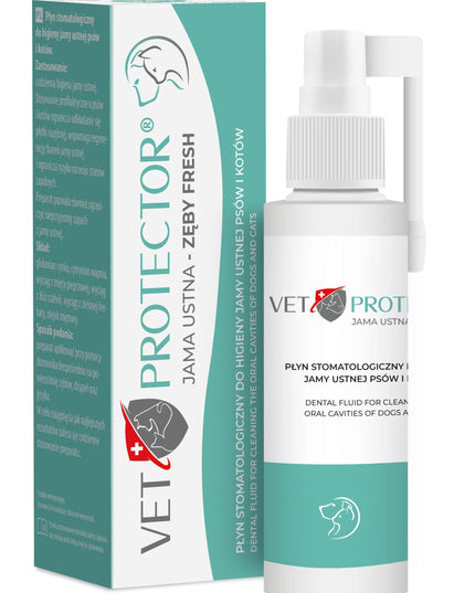 Vet Protector Jama Ustna Zęby Fresh burnaus higienos skystis, 100ml