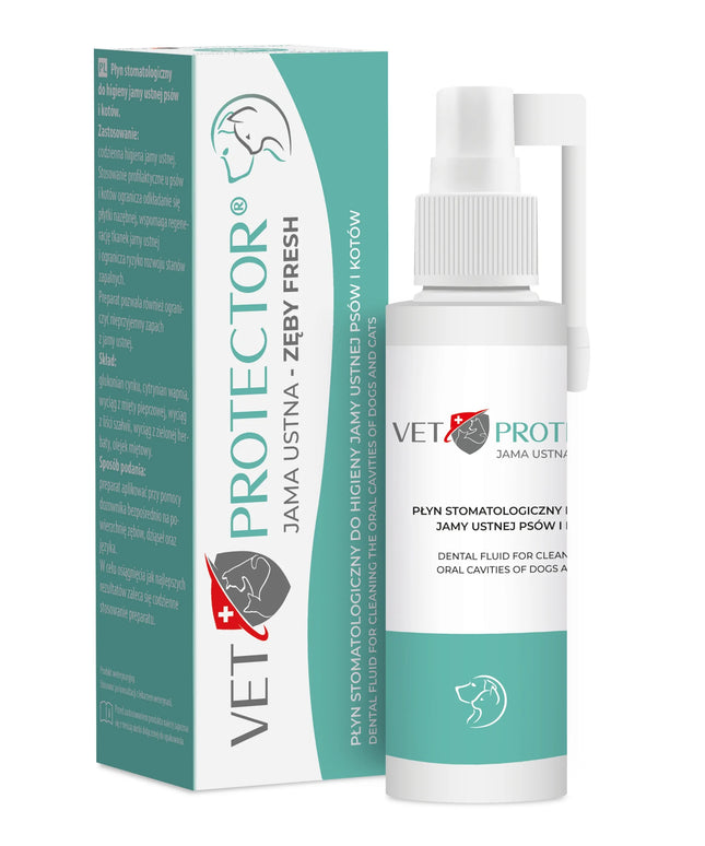 Vet Protector Jama Ustna Zęby Fresh burnaus higienos skystis, 100ml