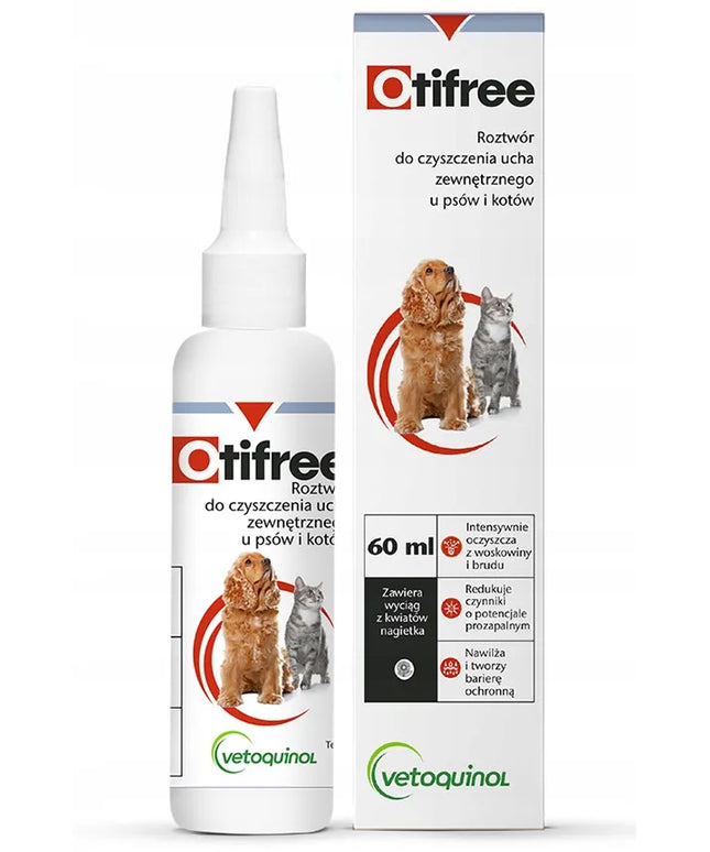Vetoquinol Otifree 60 ml ausų valymo tirpalas šunims ir katėms