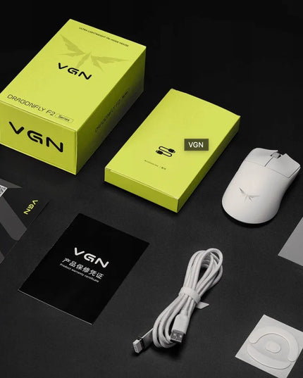 VGN F2 PRO MAX belaidė žaidimų pelė 55g, juoda, PAW3395 lengva