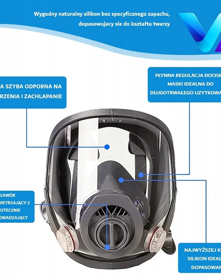 VI CF6800 visos veido apsauginė dažymo kaukė, paruoštas naudojimui komplektas