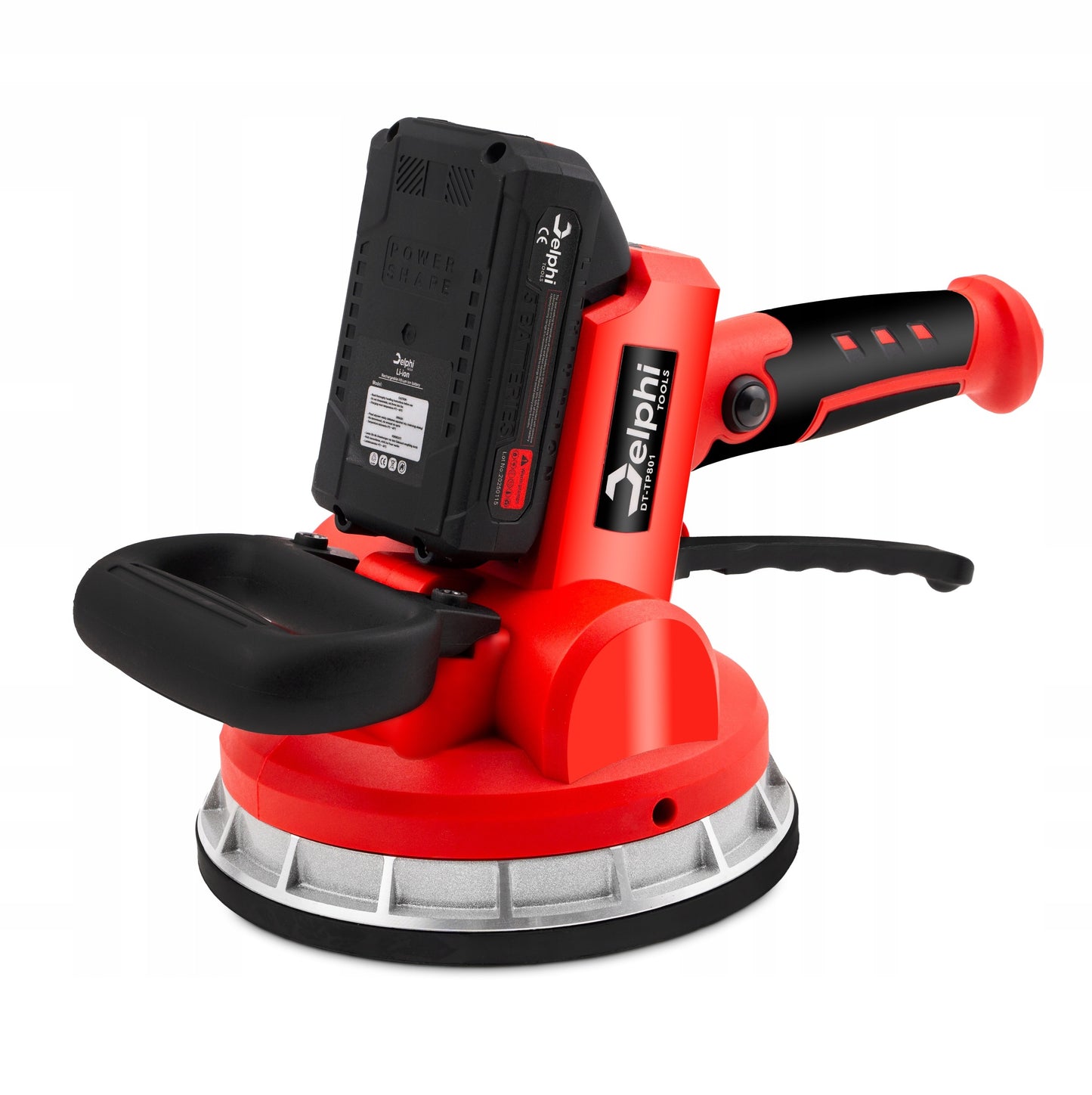 Vibruojantis plytelių lyginimo siurbtukas Delphi Tools 1000W 21V su 2 baterijomis, 6 vibracijos lygiais ir 150 kg keliamąja galia