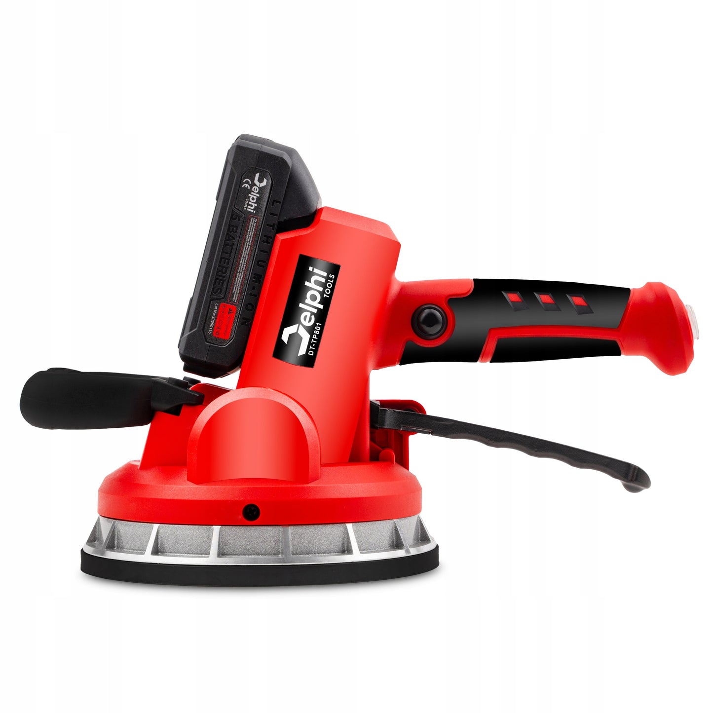 Vibruojantis plytelių lyginimo siurbtukas Delphi Tools 1000W 21V su 2 baterijomis, 6 vibracijos lygiais ir 150 kg keliamąja galia