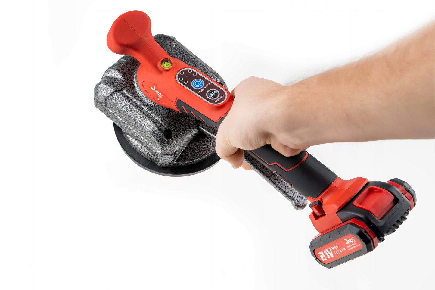 Vibruojantis plytelių kėlimo ir lyginimo siurbtukas Delphi Tools 21V su 2 baterijomis, 5 greičiais ir lagaminu