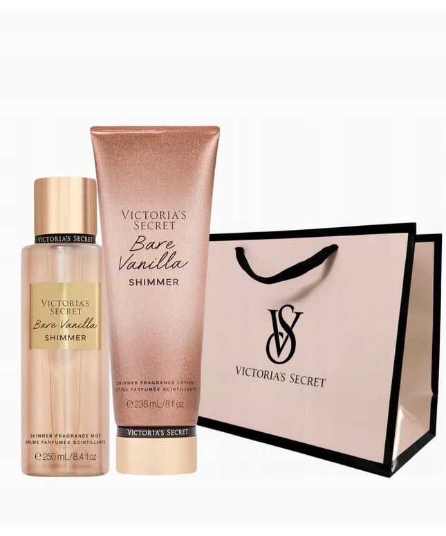 Victoria's Secret Bare Vanilla Shimmer kūno kosmetikos rinkinys su rankine