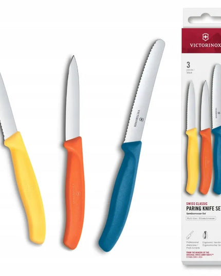 Victorinox Swiss Classic 3 spalvotų peilių rinkinys daržovėms ir vaisiams
