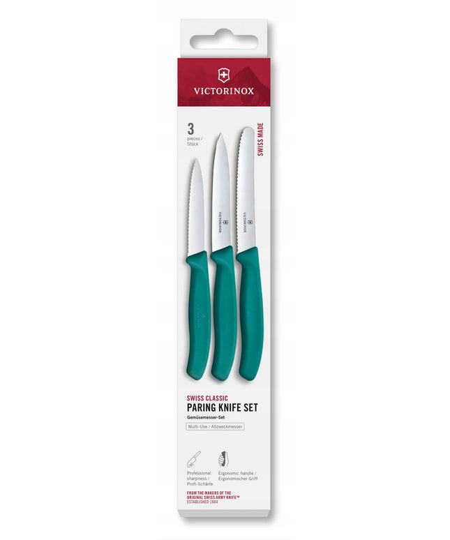 Victorinox Swiss Classic virtuvinių peilių rinkinys, 3 vnt., 11 cm, Kale Green