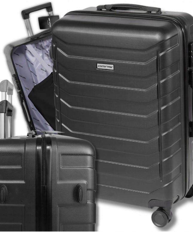 Vidutinio dydžio XL kelioninis lagaminas su ratukais, 63 l, juodas