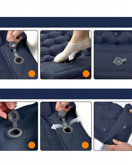 Vieno asmens pripučiamas kilimėlis su pompa, sulankstomas turistinis čiužinys
