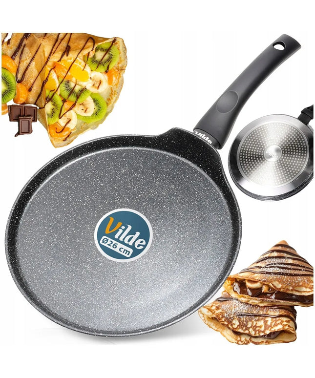 VILDE GRANITINĖ keptuvė blynams, paplotėliams ir omletams, žema, plokščia, 26 cm