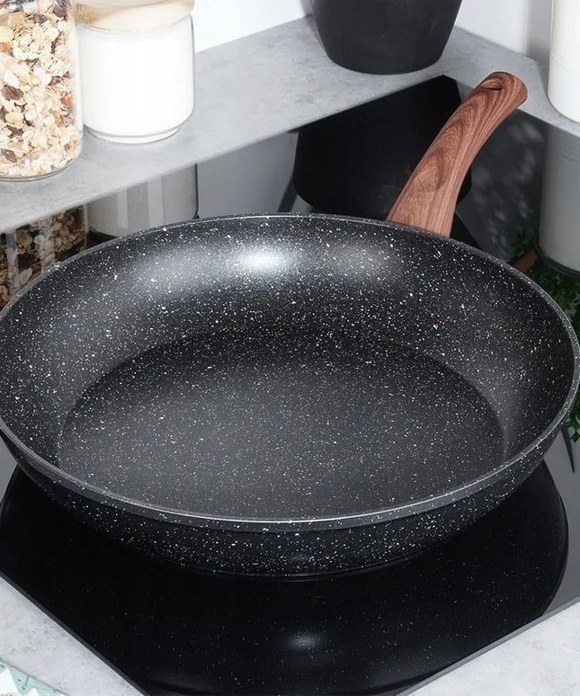 VILDE granitinė keptuvė kepimui ir troškinimui, 32 cm, dujinėms, indukcinėms viryklėms su dangčiu