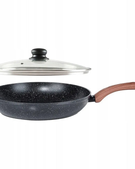 VILDE granitinė keptuvė kepimui ir troškinimui, 32 cm, dujinėms, indukcinėms viryklėms su dangčiu