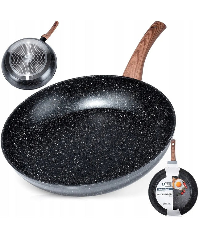 VILDE granitinė keptuvė kepimui ir troškinimui, 32 cm, dujinėms ir indukcinėms viryklėms