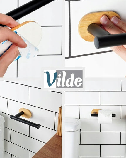 Vilde sieninis lipnus tualetinio popieriaus laikiklis, juodas
