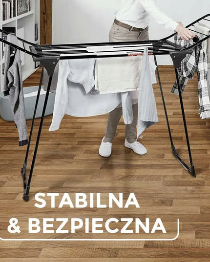 Vileda King Ultimate drabužių džiovykla juoda matinė storais virvelėmis