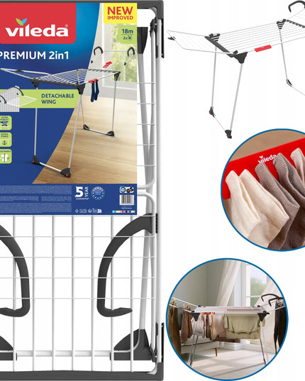 VILEDA PREMIUM 2IN1 pastatoma drabužių džiovykla namams
