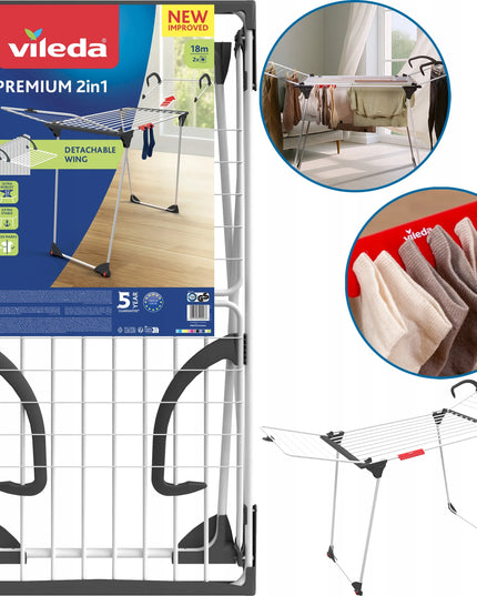 VILEDA PREMIUM 2IN1 pastatoma drabužių džiovykla namams