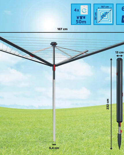 Vileda Sun-Rise Premium 50 lauko besisukanti drabužių džiovyklė