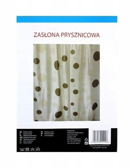 Vinilinė dušo užuolaida 180 x 180 cm + montavimo žiedai
