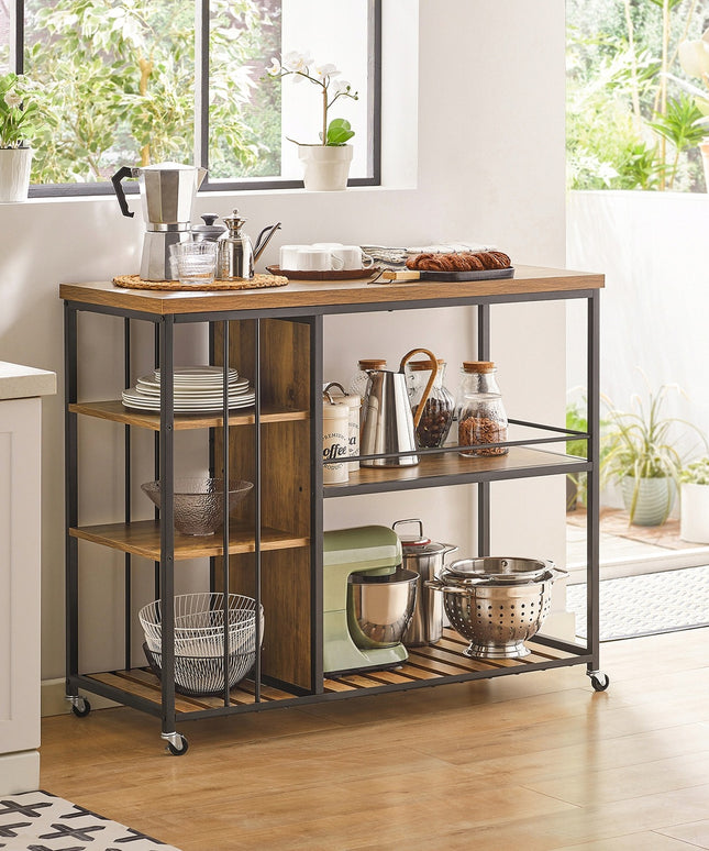 Virtuvės Spintelė su Lentynomis Ant Ratukų - SoBuy