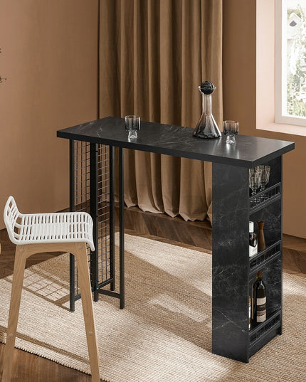 Virtuvinis Baro Stalas su Lentynomis Loft Stiliuje FWT100-SCH