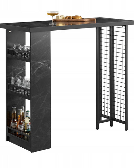 Virtuvinis Baro Stalas su Lentynomis Loft Stiliuje FWT100-SCH