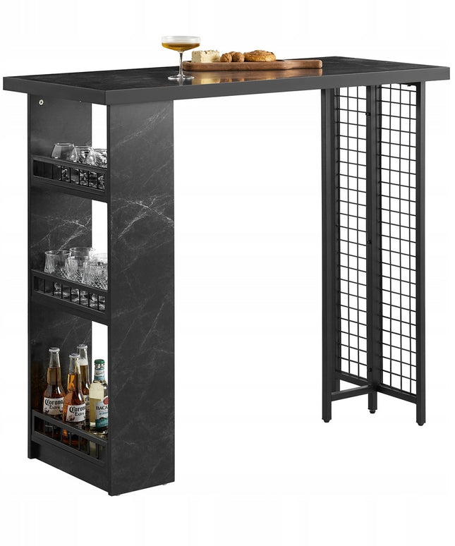 Virtuvinis Baro Stalas su Lentynomis Loft Stiliuje FWT100-SCH