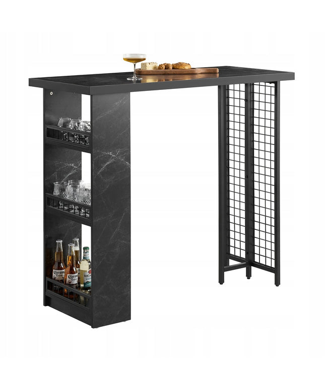 Virtuvinis Baro Stalas su Lentynomis Loft Stiliuje FWT100-SCH