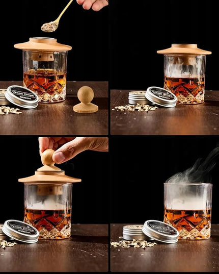 Viskio rūkymo rinkinys Whisky Smoker DOVANA vyrui draugui su medžio drožlėmis didelis