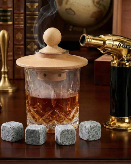 Viskio rūkymo rinkinys Whisky Smoker DOVANA vyrui draugui su medžio drožlėmis didelis