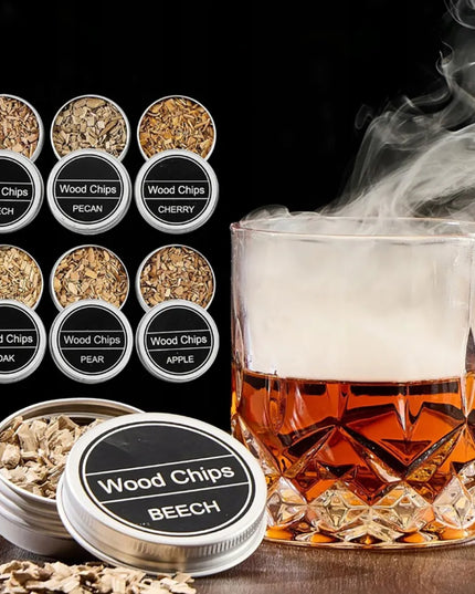 Viskio rūkymo rinkinys Whisky Smoker DOVANA vyrui draugui su medžio drožlėmis didelis