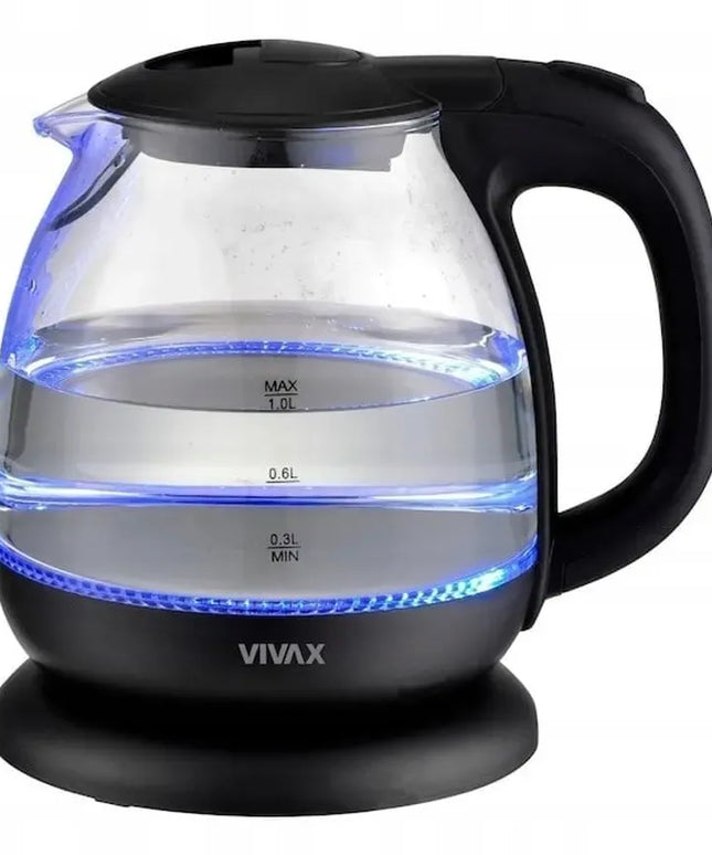 Vivax WH-100G stiklinis elektrinis virdulys 1100 W 1 l juodas