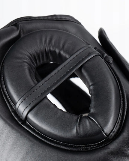 VOBO bokso šalmas juodas – Sparingams / Treniruotėms – Kikboksas Muay Thai – M dydis