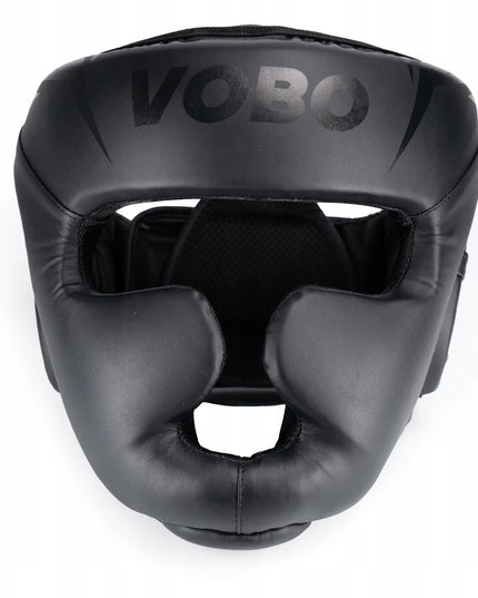 VOBO bokso šalmas juodas – Sparingams / Treniruotėms – Kikboksas Muay Thai – M dydis