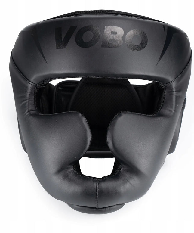 VOBO bokso šalmas juodas – Sparingams / Treniruotėms – Kikboksas Muay Thai – M dydis