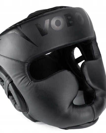 VOBO bokso šalmas juodas – Sparingams / Treniruotėms – Kikboksas Muay Thai – M dydis