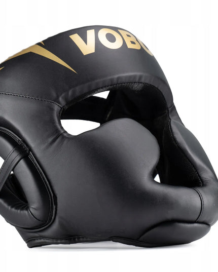 VOBO bokso šalmas, juodas – Sparingas / Treniruotė – Kikboksas, Muay Thai – L dydis