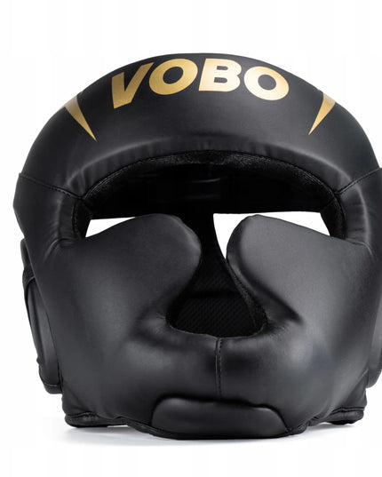 VOBO bokso šalmas, juodas – Sparingas / Treniruotė – Kikboksas, Muay Thai – L dydis