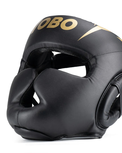 VOBO bokso šalmas, juodas – Sparingas / Treniruotė – Kikboksas, Muay Thai – L dydis
