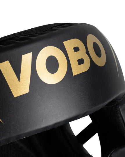 VOBO bokso šalmas, juodas – Sparingas / Treniruotė – Kikboksas, Muay Thai – L dydis