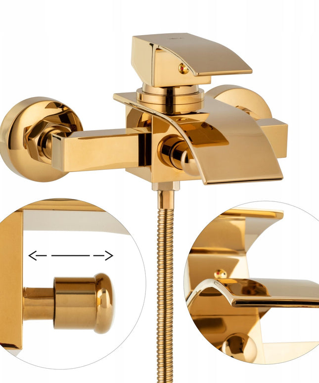 Vonios ir dušo maišytuvas Talea chromuotas, auksinis (Yoka)