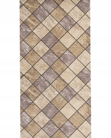 Vonios kambario kilimėlis, premium PVC putplasčio kilimėlis, 65x130 cm, rudas