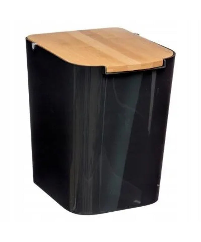 Vonios kambario šiukšliadėžė 5 l bambukinė, juoda, ECO