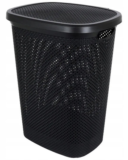 Vonios kambario skalbinių krepšys Bathroom Solutions, plastikinis, juodas, 60 l
