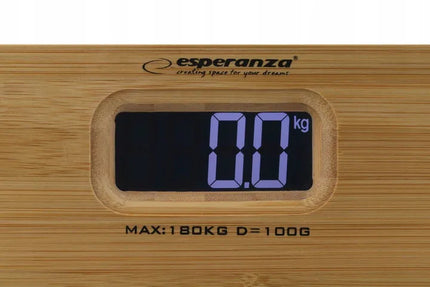 Vonios svarstyklės Esperanza BAMBOO, natūralus bambukas, SLIM, 180 kg